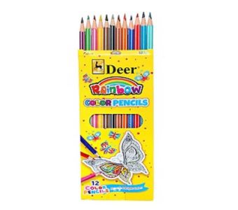 Deer full Size Color Pencils Plastic Pack – 12 Pencils