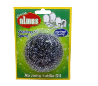 Almas Dish Wash Stainless Steel Spiral Card 1s