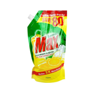 Max Lemon Dishwash Liquid 750Ml Pouch
