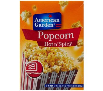 American Garden Microwave Popcorn, Hot N Spicy