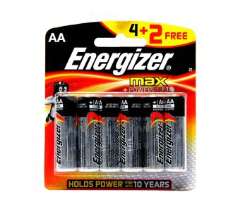 Energizer Max Cell AA (Pack Of 4+2 free)