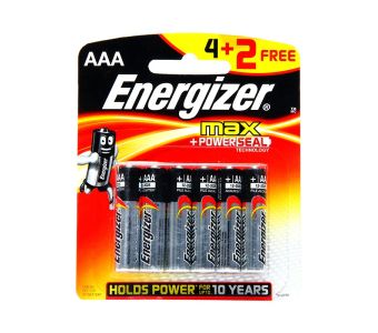 Energizer Max Cell AAA (Pack Of 4+2 free)