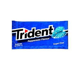 Trident Peppermint Sugar free Gum 8g (Pack Of 5)