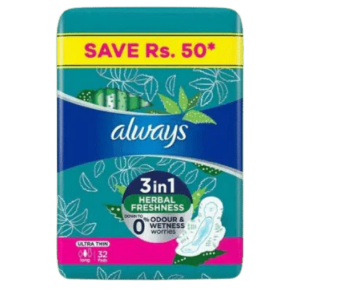 ALWAYS Herbal Freshness 3in1 32 Peices