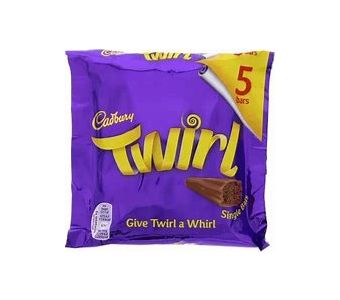 Cadbury Twirl 5 Bars Chocolate Sweets Snacks 108g