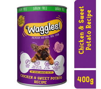 WAGGLES Dog Food Chicken & Sweet Potato Recipe 400g