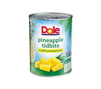 Dole Pineapple Tidbits Tin 560Gm