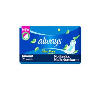 ALWAYS ALOE VERA PADS 16 PCS