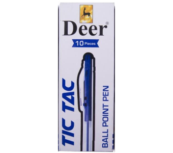 Deer Tic Tac Ball Point Pen Blue 10's Box