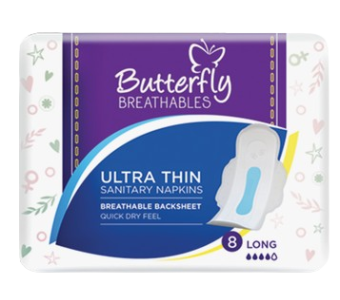 Butterfly Pads Breathables Ultra Thin Dry Mesh 8S Large
