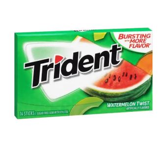TRIDENT Water Melon Twist Sugar free Gum  (Pack Of 14)