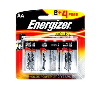 Energizer Max Cell AA (Pack Of 8+4 free)
