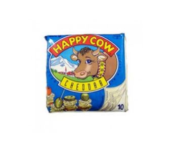 Happy Cow Cheddar slices 10s 200gm