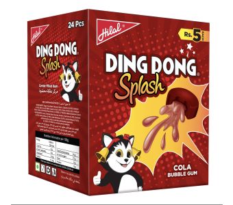 Hilal Ding Dong Splash Cola Bubble Gum 24Pcs