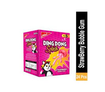 Hilal Dingdong Splash Strawberry Bubble Gum 24Pcs