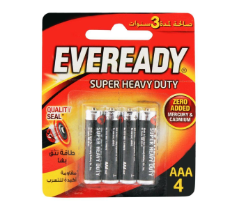 Eveready Super Heavy Duty AAA Batteries (Pack Of 4)