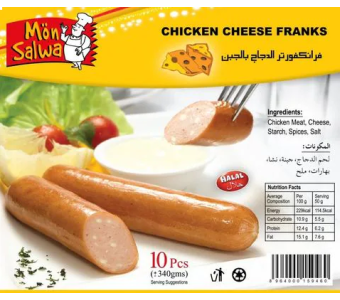 Mon Salwa Chicken Cheese Frank Furter 10 Pcs 340 Gram
