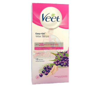 VEET Wax Strips Easy-Gelwax Normal Skin 12 wax strips