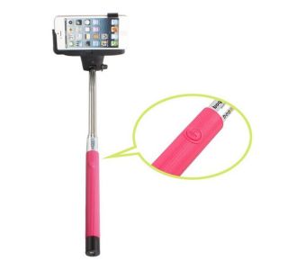 Selfie Stick Pink Color Button on the Stick