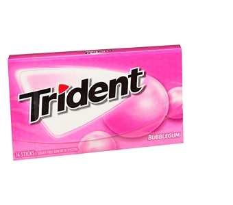 TRIDENT Bubble Gum Sugar free (Pack Of 14)