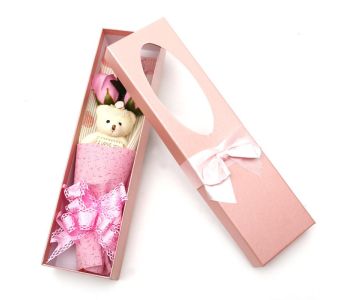 Teddy Bear With Flower And Box