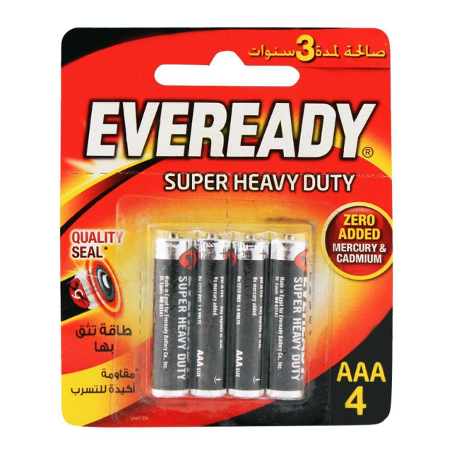 Eveready Super Heavy Duty AAA Batteries (Pack Of 4)