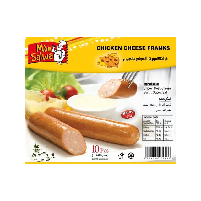 Mon Salwa Chicken Cheese Frank Furter 10 Pcs 340 Gram